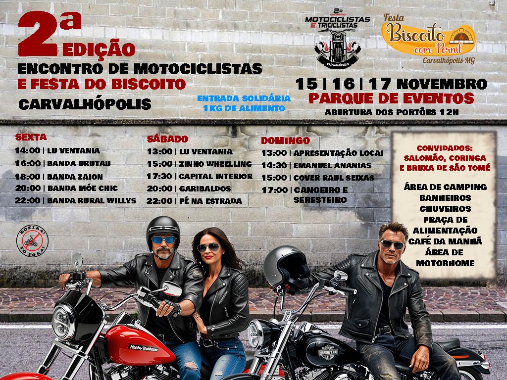 2° ENCONTRO DE MOTOCICLISTAS E FESTA DO BISCOITO DE CARVALHÓPOLIS MG