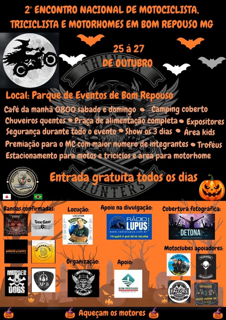 2° Encontro de Motociclistas, Triciclistas e Motoholmes de Bom Repouso.