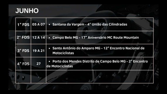 Eventos do mês de Junho de 2026